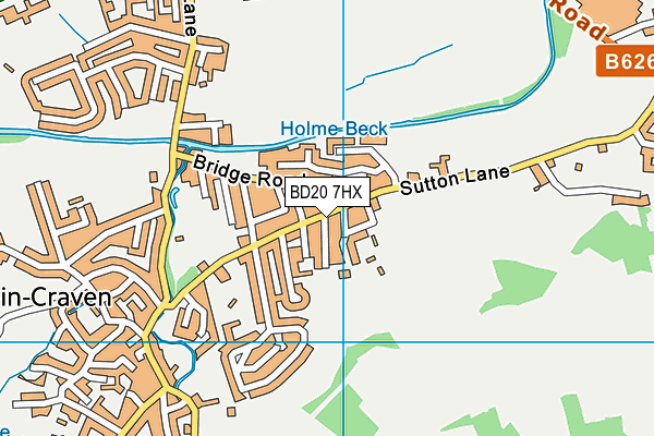 BD20 7HX map - OS VectorMap District (Ordnance Survey)