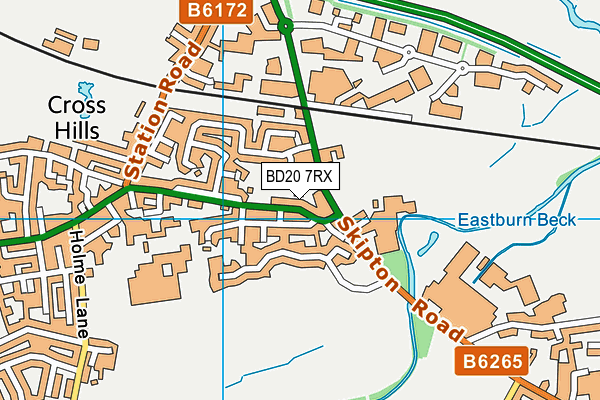 BD20 7RX map - OS VectorMap District (Ordnance Survey)