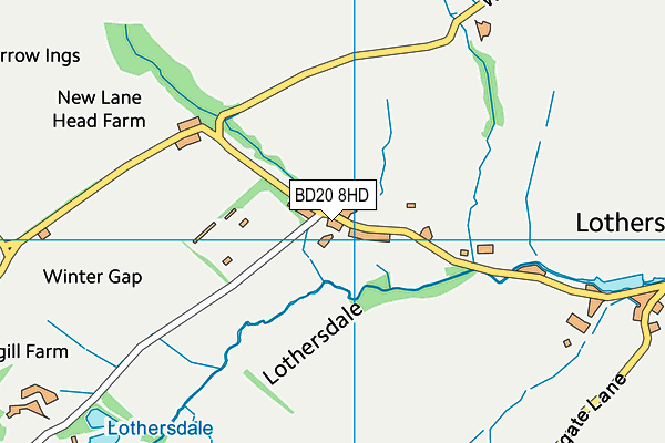 BD20 8HD map - OS VectorMap District (Ordnance Survey)