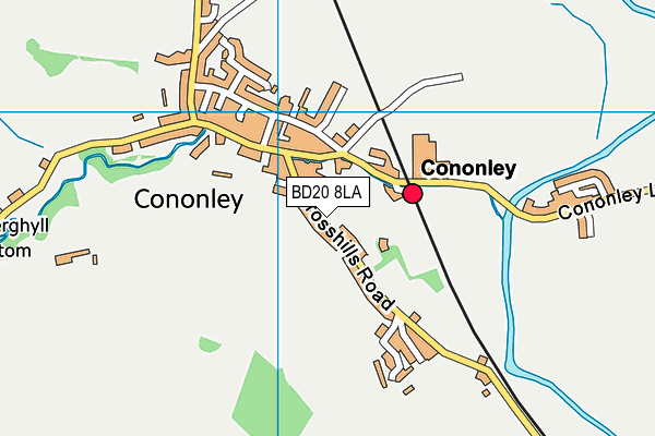 Cononley Sports Club map (BD20 8LA) - OS VectorMap District (Ordnance Survey)