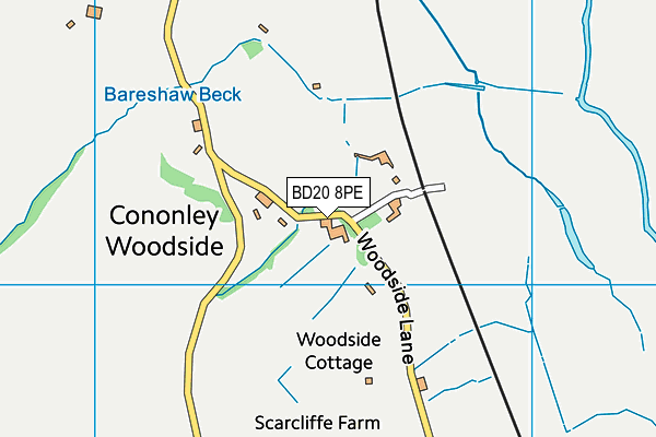 BD20 8PE map - OS VectorMap District (Ordnance Survey)