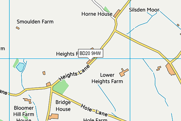 BD20 9HW map - OS VectorMap District (Ordnance Survey)