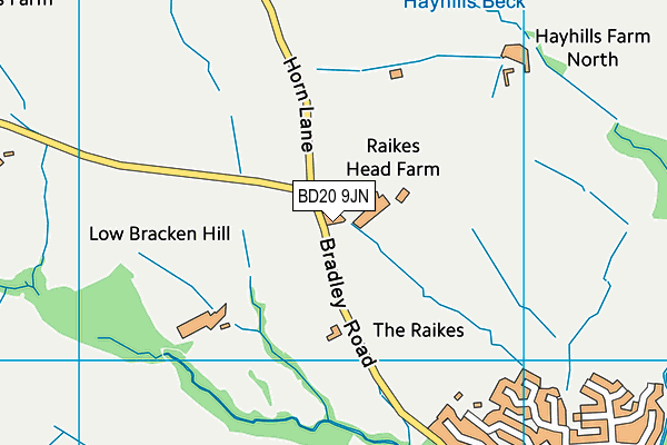 BD20 9JN map - OS VectorMap District (Ordnance Survey)