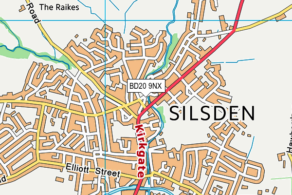 BD20 9NX map - OS VectorMap District (Ordnance Survey)