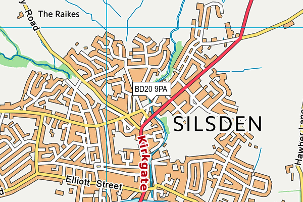 BD20 9PA map - OS VectorMap District (Ordnance Survey)