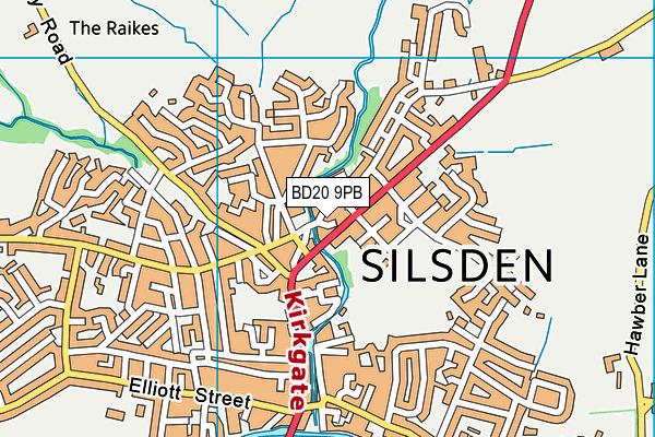 BD20 9PB map - OS VectorMap District (Ordnance Survey)