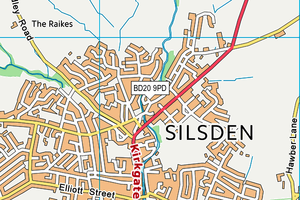 BD20 9PD map - OS VectorMap District (Ordnance Survey)