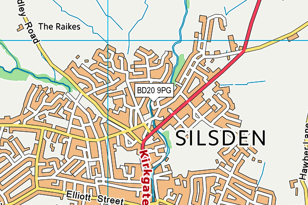 BD20 9PG map - OS VectorMap District (Ordnance Survey)