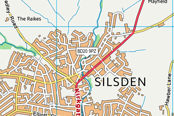 BD20 9PZ map - OS VectorMap District (Ordnance Survey)