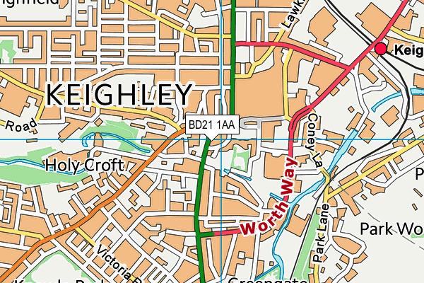 BD21 1AA map - OS VectorMap District (Ordnance Survey)