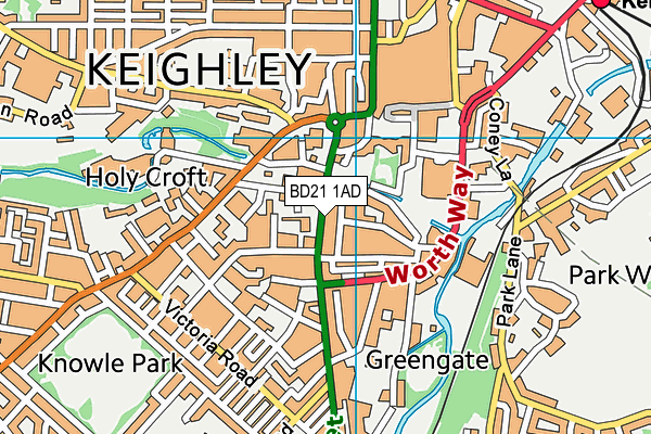 BD21 1AD map - OS VectorMap District (Ordnance Survey)