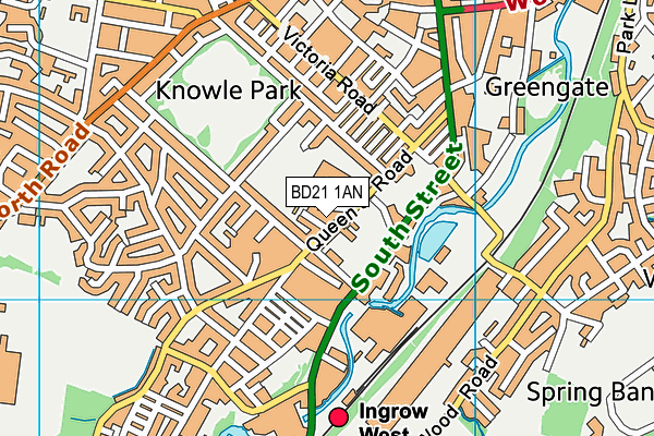 BD21 1AN map - OS VectorMap District (Ordnance Survey)