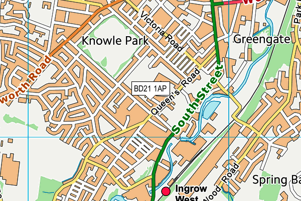 BD21 1AP map - OS VectorMap District (Ordnance Survey)