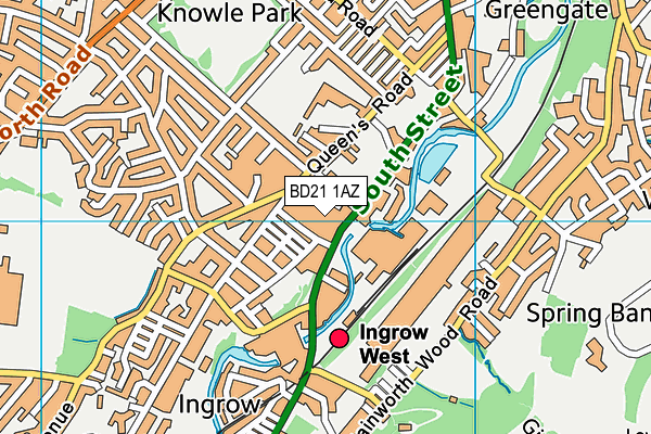 BD21 1AZ map - OS VectorMap District (Ordnance Survey)