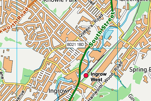 BD21 1BD map - OS VectorMap District (Ordnance Survey)