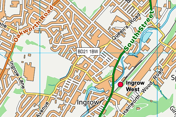 Ingrow Primary School map (BD21 1BW) - OS VectorMap District (Ordnance Survey)
