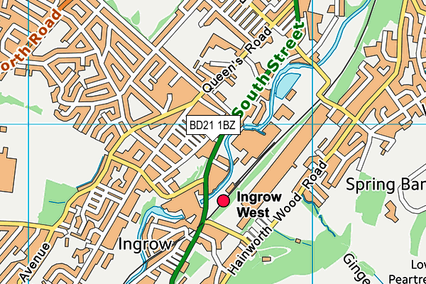 BD21 1BZ map - OS VectorMap District (Ordnance Survey)