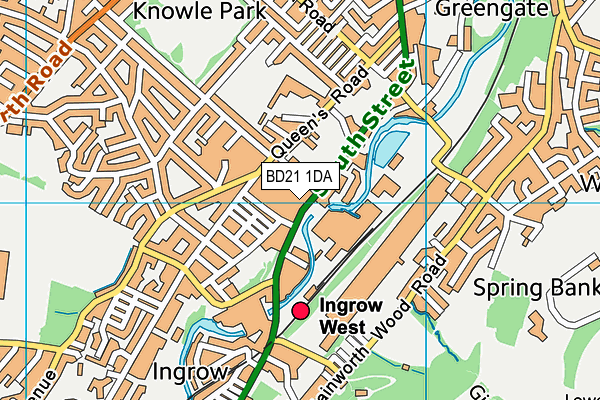 BD21 1DA map - OS VectorMap District (Ordnance Survey)