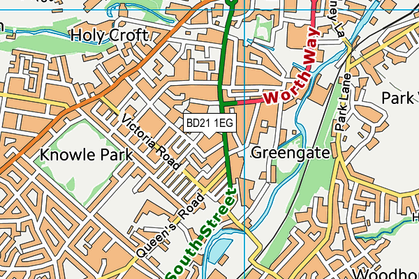 BD21 1EG map - OS VectorMap District (Ordnance Survey)