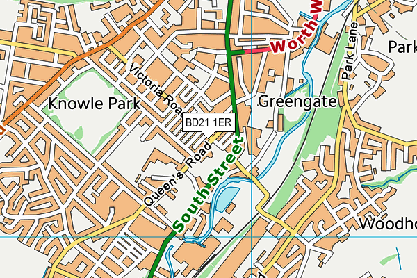 BD21 1ER map - OS VectorMap District (Ordnance Survey)