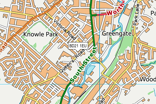 BD21 1EU map - OS VectorMap District (Ordnance Survey)