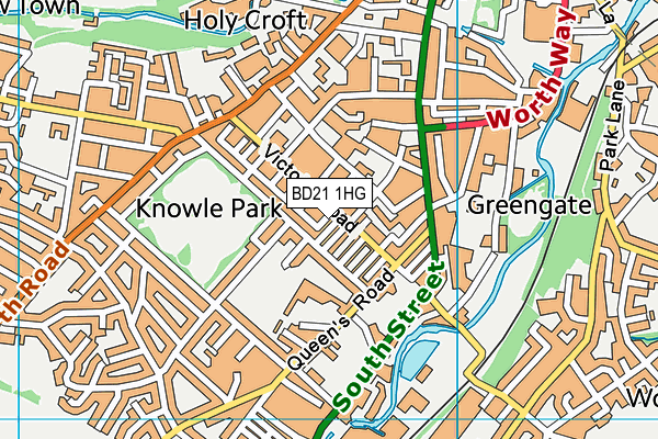 BD21 1HG map - OS VectorMap District (Ordnance Survey)