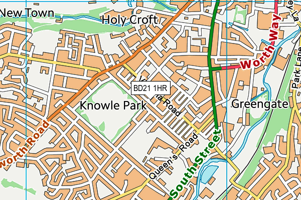 BD21 1HR map - OS VectorMap District (Ordnance Survey)