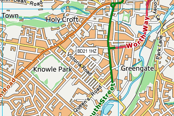 BD21 1HZ map - OS VectorMap District (Ordnance Survey)