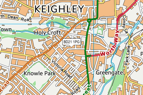 BD21 1PG map - OS VectorMap District (Ordnance Survey)