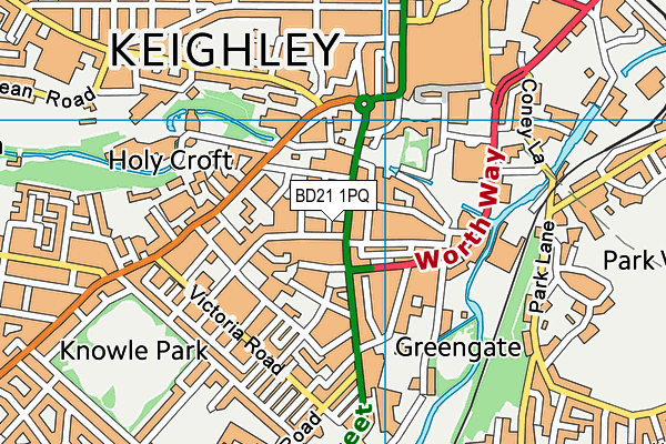 BD21 1PQ map - OS VectorMap District (Ordnance Survey)