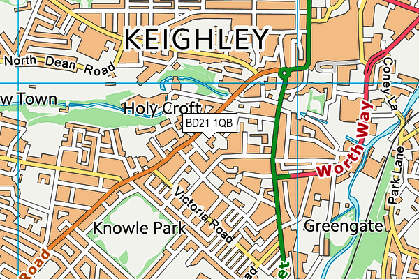 BD21 1QB map - OS VectorMap District (Ordnance Survey)