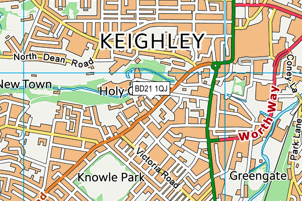 BD21 1QJ map - OS VectorMap District (Ordnance Survey)