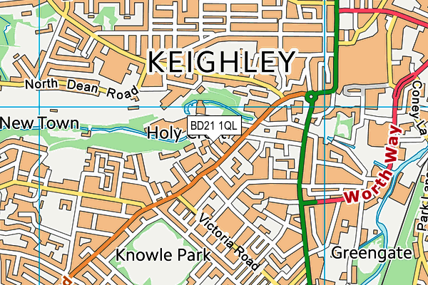 BD21 1QL map - OS VectorMap District (Ordnance Survey)