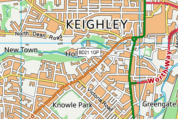 BD21 1QP map - OS VectorMap District (Ordnance Survey)