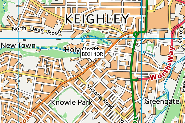 BD21 1QR map - OS VectorMap District (Ordnance Survey)