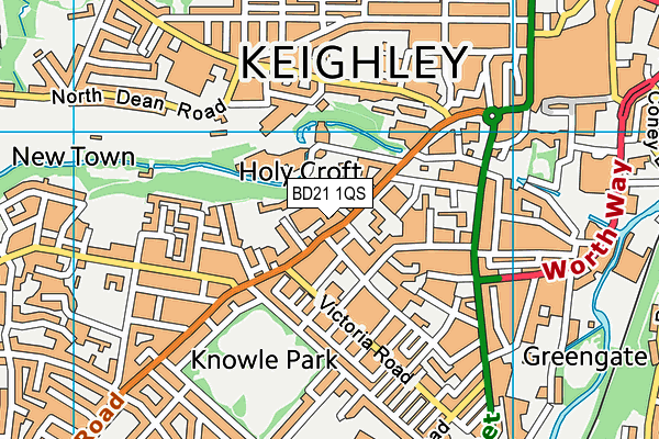 BD21 1QS map - OS VectorMap District (Ordnance Survey)