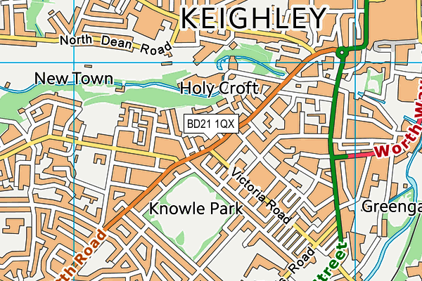 Workouts Gyms (Keighley) map (BD21 1QX) - OS VectorMap District (Ordnance Survey)