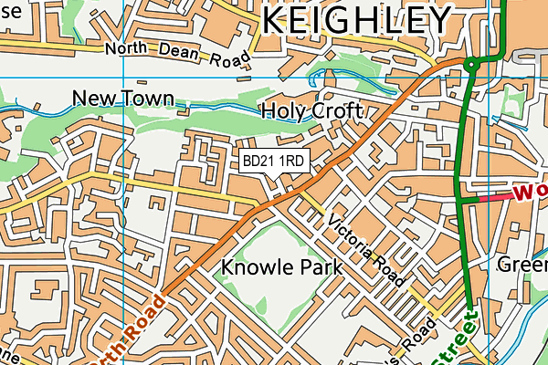 BD21 1RD map - OS VectorMap District (Ordnance Survey)