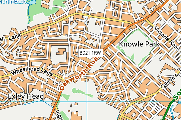 BD21 1RW map - OS VectorMap District (Ordnance Survey)