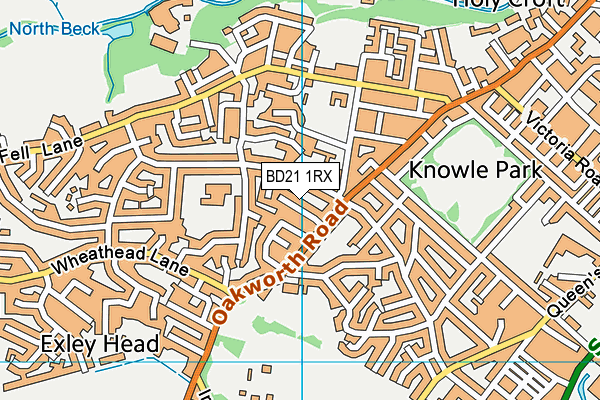 BD21 1RX map - OS VectorMap District (Ordnance Survey)