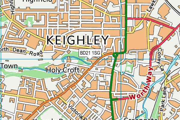 BD21 1SG map - OS VectorMap District (Ordnance Survey)