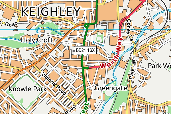 BD21 1SX map - OS VectorMap District (Ordnance Survey)