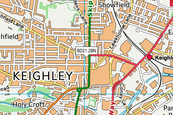 BD21 2BN map - OS VectorMap District (Ordnance Survey)