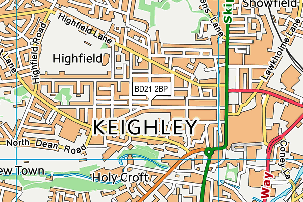 BD21 2BP map - OS VectorMap District (Ordnance Survey)