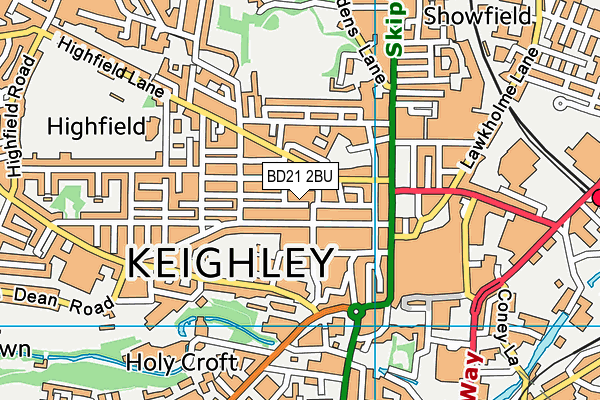 BD21 2BU map - OS VectorMap District (Ordnance Survey)