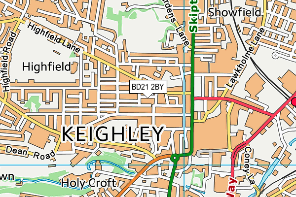 BD21 2BY map - OS VectorMap District (Ordnance Survey)