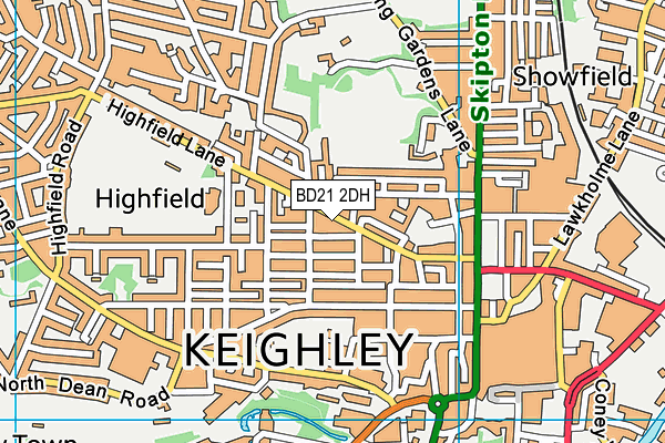 BD21 2DH map - OS VectorMap District (Ordnance Survey)