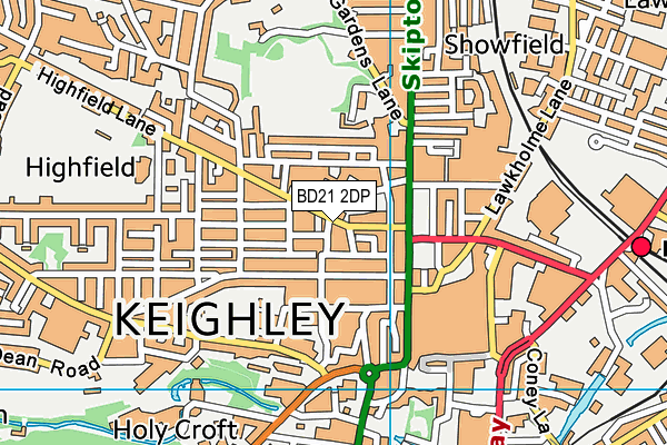 BD21 2DP map - OS VectorMap District (Ordnance Survey)