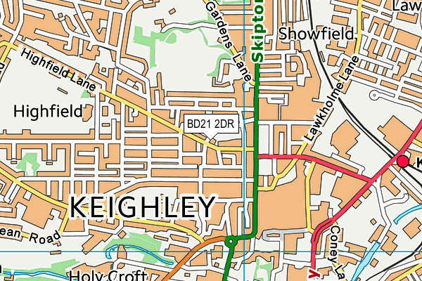 Highfield Recreation Ground map (BD21 2DR) - OS VectorMap District (Ordnance Survey)