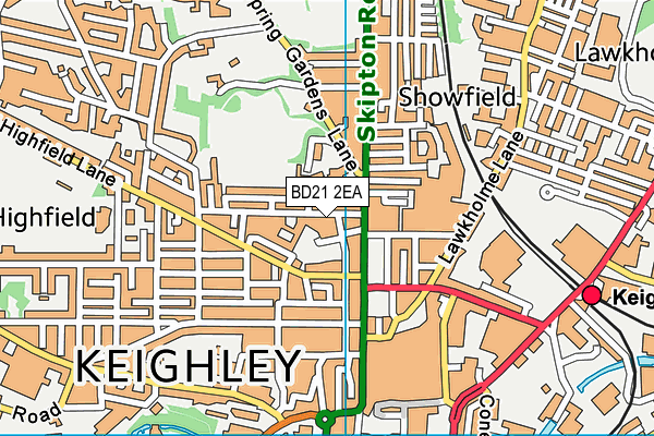 BD21 2EA map - OS VectorMap District (Ordnance Survey)